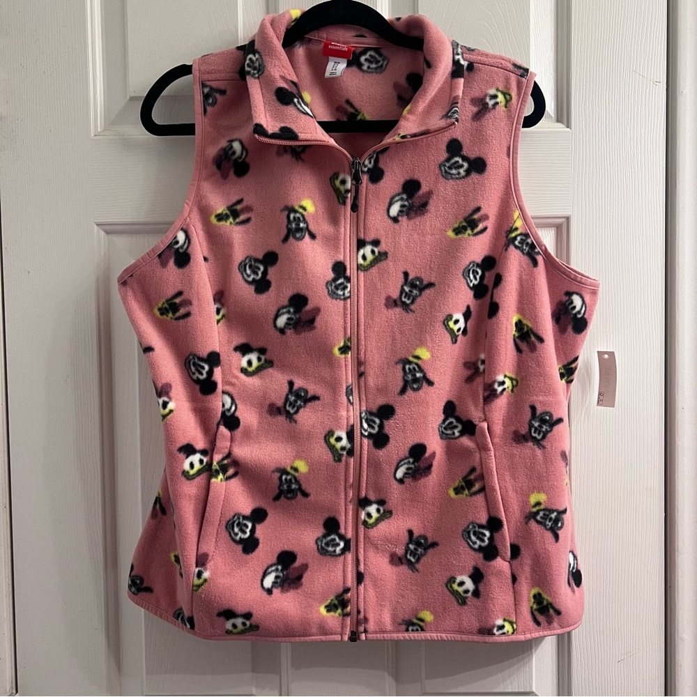 New W Tag Disney Mickey Mouse Fleece Vest – Pink – Disneycore Retro Cartoons